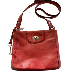 Vintage FOSSIL Red Leather Purse